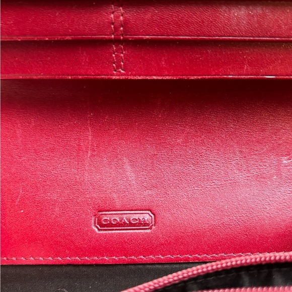 Coach Cherry Red Leather Clutch/Wallet - Picture 7 of 12